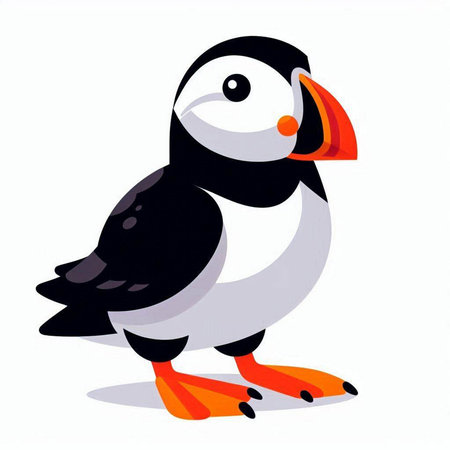 Puffin isolated on a white background. Vector illustration. EPS 10のイラスト素材