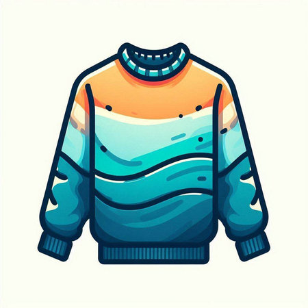 Vector illustration of sweater in cartoon style. Isolated on white background.のイラスト素材
