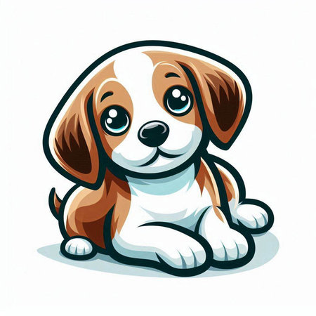 Cute little dog isolated on a white background. Vector illustration.のイラスト素材