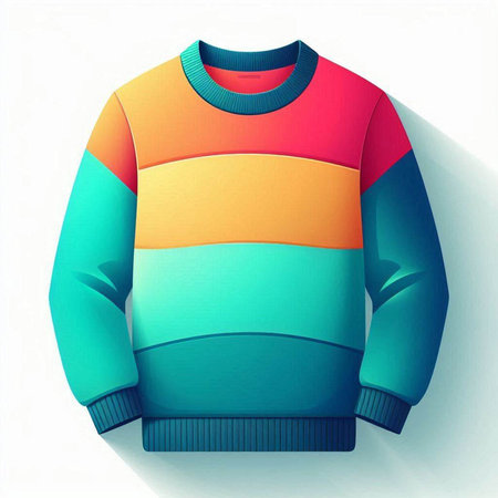 Men's sweater isolated on a white background. 3D illustration.のイラスト素材
