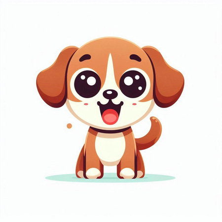 Cute cartoon dog. Vector illustration isolated on a white background.のイラスト素材