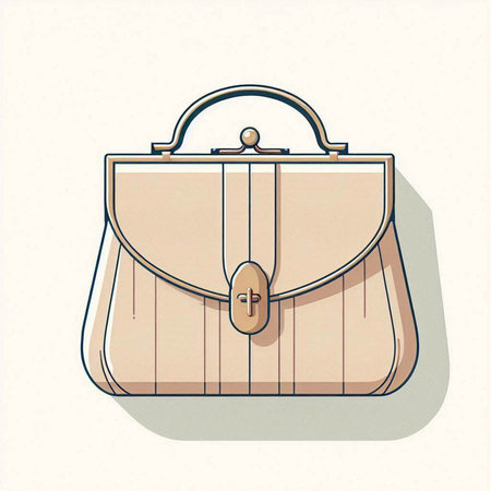 Vector illustration of a brown leather briefcase on a white background.のイラスト素材