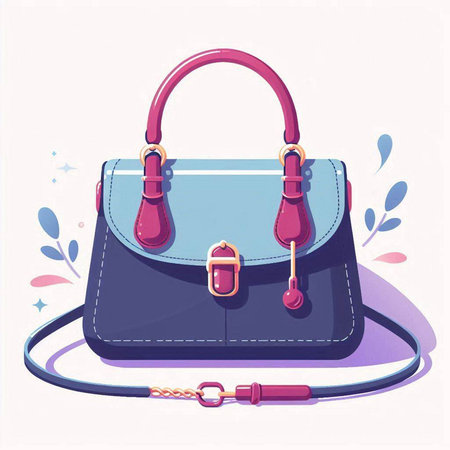 Fashionable women's handbag. Vector illustration in cartoon styleのイラスト素材