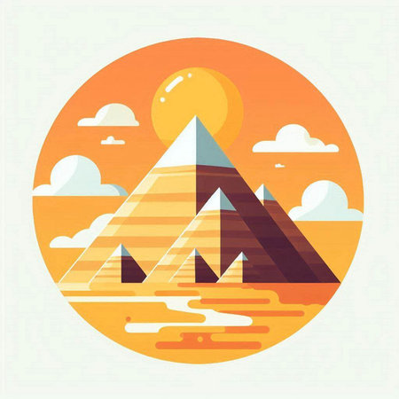Egyptian pyramids in flat style. Vector illustration for your designのイラスト素材