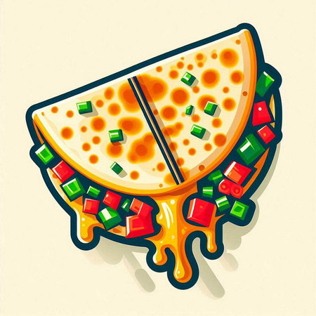 Pizza slice with tomato sauce. Vector illustration of pizza slice.のイラスト素材