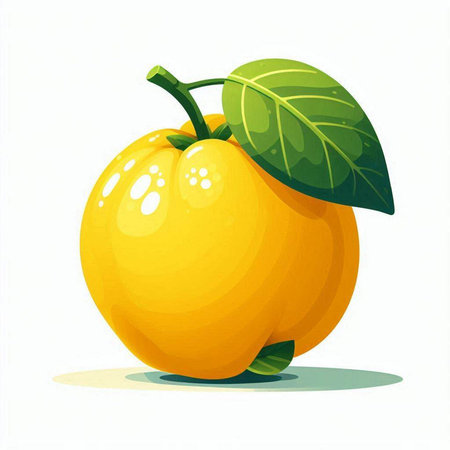 Illustration of a fresh yellow tangerine on a white backgroundのイラスト素材
