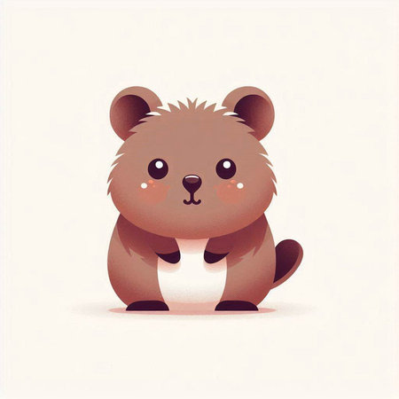 Cute cartoon bear vector illustration. Cute little bear character.のイラスト素材