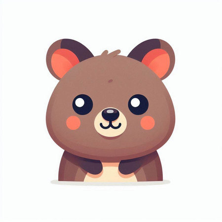 Cute cartoon bear. Vector illustration isolated on a white background.のイラスト素材
