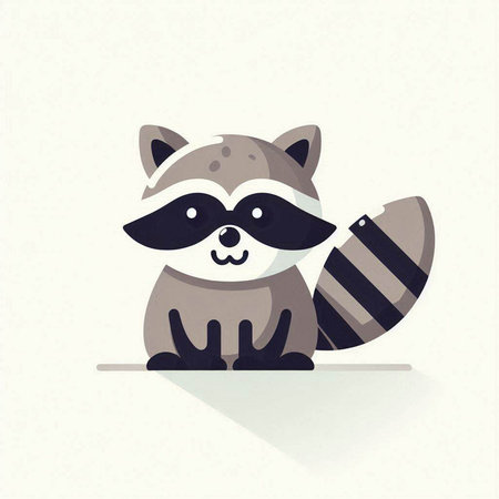 Cute raccoon. Vector illustration of a cartoon raccoon.のイラスト素材