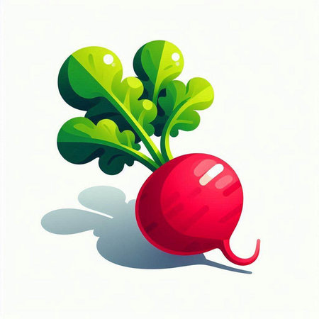 Radish. Vector illustration. Isolated on a white background.のイラスト素材