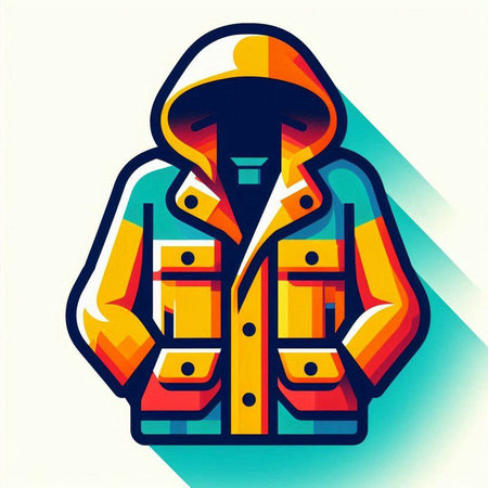 Hooded man in a jacket with hood. Vector illustration.のイラスト素材