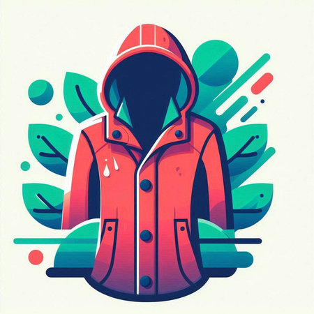 Vector illustration of a hooded jacket on the background of nature.のイラスト素材