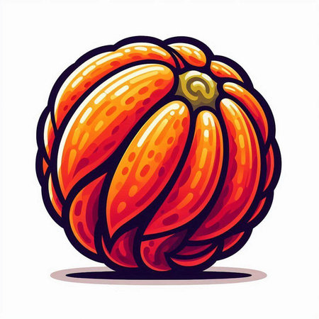 Pumpkin on a white background. Vector illustration of a pumpkin.のイラスト素材