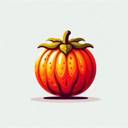 Illustration of a tomato on a white background. Vector illustration.のイラスト素材