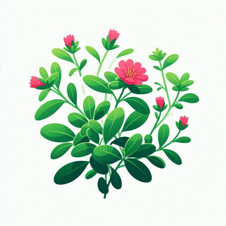 Flowers and leaves on a white background. Vector illustration of flowers.のイラスト素材