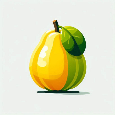Pumpkin vector illustration. Vector illustration of a fresh yellow pears.のイラスト素材