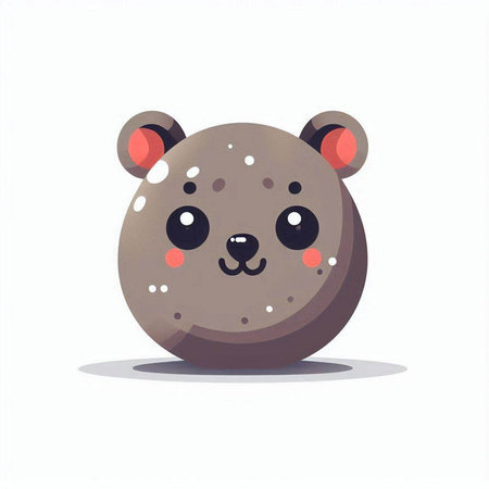 Cute cartoon bear face isolated on white background. Vector illustration.のイラスト素材