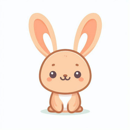 Cute cartoon bunny. Vector illustration isolated on a white background.のイラスト素材