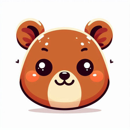 Cute cartoon bear. Vector illustration isolated on a white background.のイラスト素材