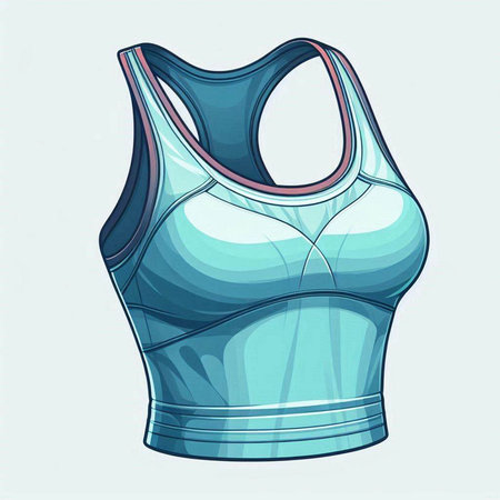 Illustration of a blue tank top on a light blue background.のイラスト素材