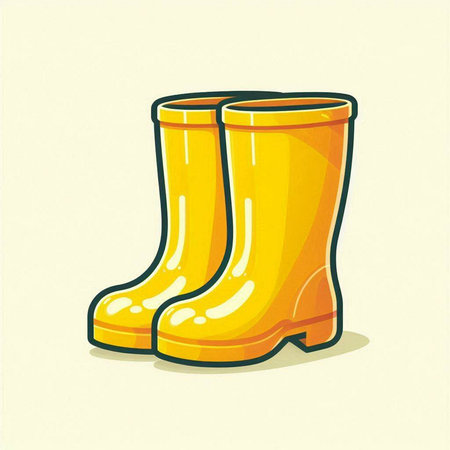 Rubber boots. Vector illustration of rubber boots in cartoon style.のイラスト素材