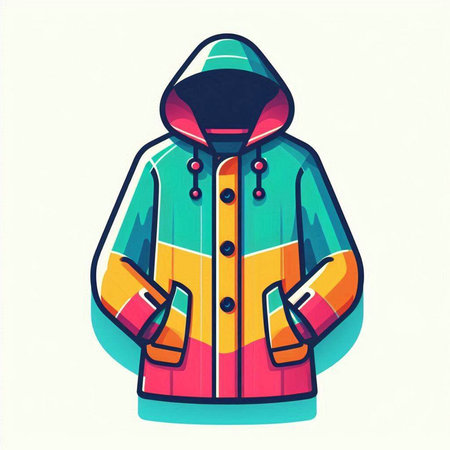 Vector illustration of winter jacket. Isolated on a white background.のイラスト素材