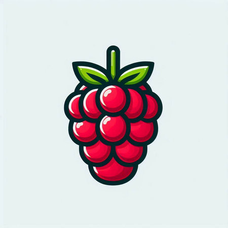 Raspberry vector icon. Hand drawn illustration of raspberry vector icon for web designのイラスト素材