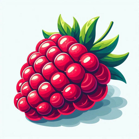 Illustration of raspberry on a white background. Vector illustration of raspberry.のイラスト素材