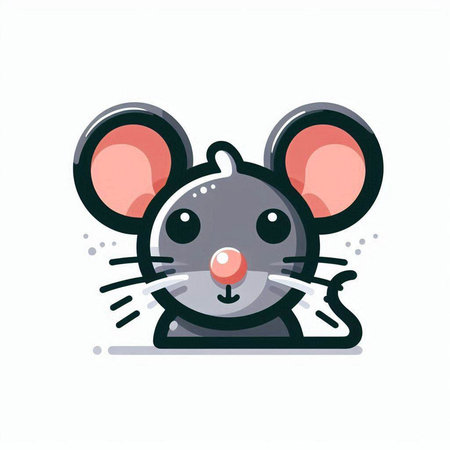 Cute cartoon mouse. Vector illustration of a cute little mouse.のイラスト素材