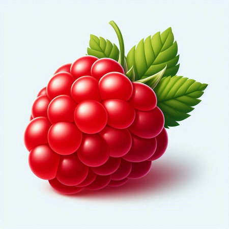 Raspberry on a white background. Vector illustration. Eps 10.のイラスト素材