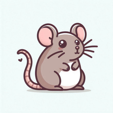 Cute mouse cartoon vector illustration. Cute mouse animal character.のイラスト素材
