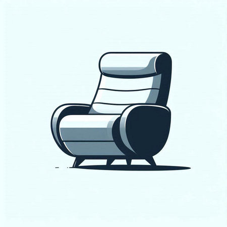 Comfortable armchair isolated on light blue background. Vector illustration.のイラスト素材