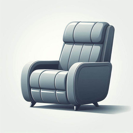 Comfortable armchair on a white background. 3d vector illustrationのイラスト素材