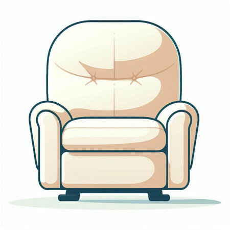 Comfortable armchair isolated on a white background. Vector illustration.のイラスト素材