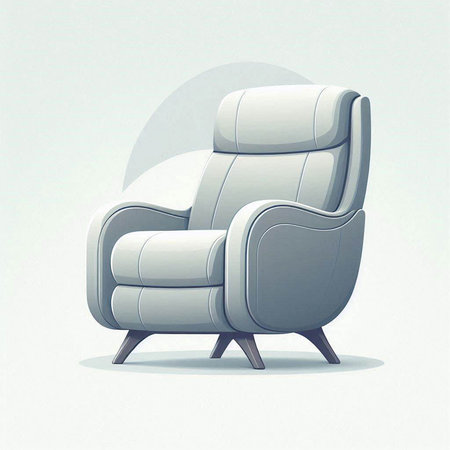 Comfortable armchair on a white background. 3d illustration.のイラスト素材
