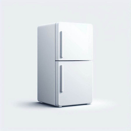 Refrigerator isolated on a white background. 3d rendering.のイラスト素材
