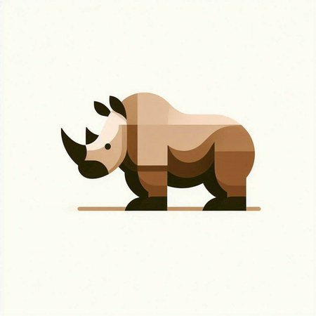 rhinoceros design over beige background, vector illustration.のイラスト素材