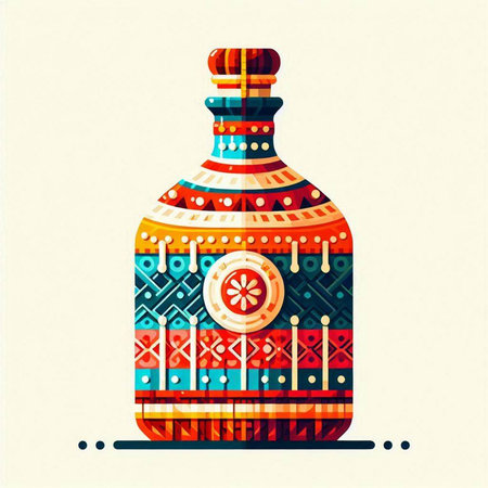 Mexican tequila bottle. Vector illustration of Mexican tequila bottle.のイラスト素材