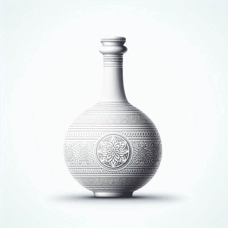 Vase with ornament on white background. Vector illustration. Eps 10.のイラスト素材