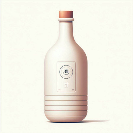 Vector illustration of a bottle on a white background. Realistic bottle.のイラスト素材