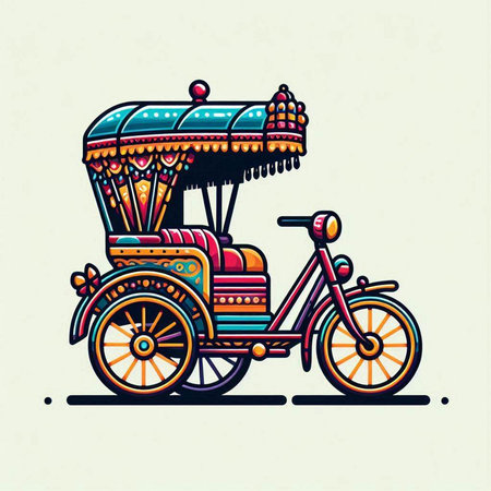 Tuk-tuk, traditional indian transport vector illustration.のイラスト素材