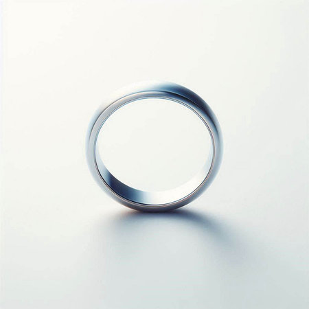 Silver ring on a white background. 3d rendering. Computer digital drawing.のイラスト素材