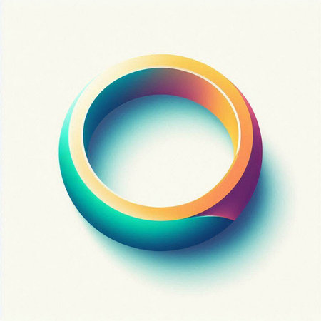 Abstract background with 3d colorful rings. Vector illustration for your designのイラスト素材