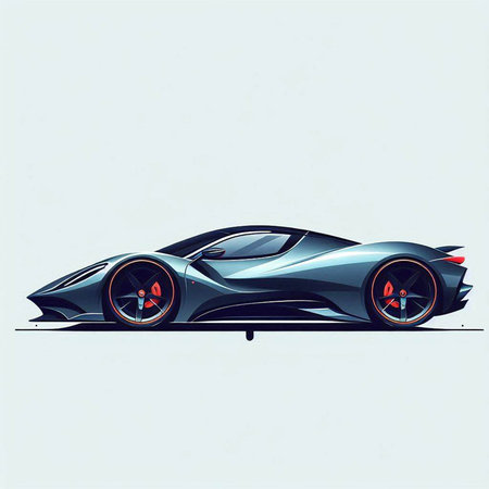 Futuristic powerful sports car. Vector illustration. Eps 10.のイラスト素材