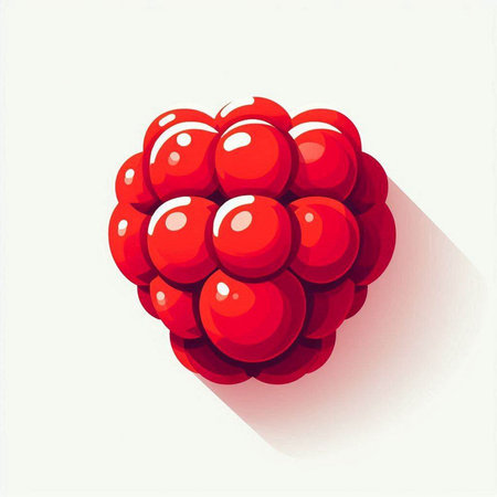 Illustration of a ripe raspberry on a white background. Vector illustrationのイラスト素材