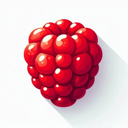 Raspberry. Vector illustration. Isolated on a white background.のイラスト素材