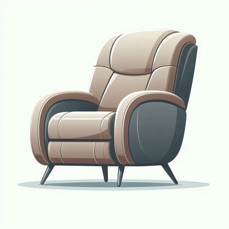 Armchair isolated on white background. Vector illustration in cartoon style.のイラスト素材