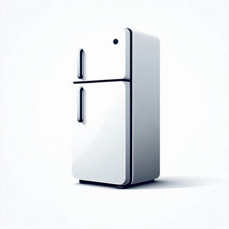 Refrigerator icon on white background. 3d vector illustration.のイラスト素材