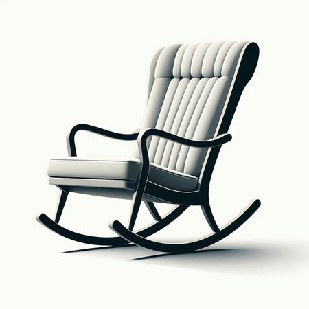 rocking chair isolated on a white background. 3d render illustration.のイラスト素材