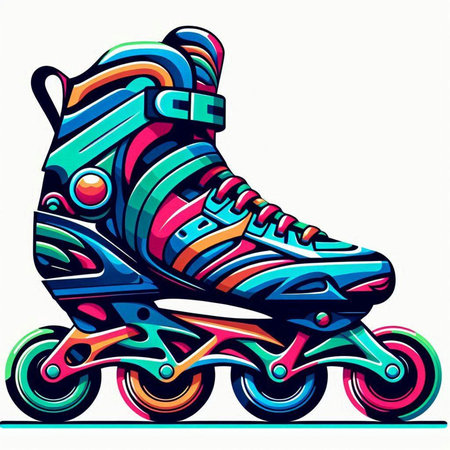 Roller skates isolated on a white background. Vector illustration.のイラスト素材